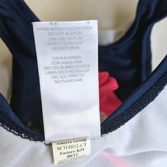 carter's striped tiered ruffle one piece swimsuit 6-9 months baby girl - Picture 7 of 7